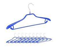 Relaxdays Juego 10 perchas antideslizantes trajes azul,plata
