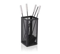 Relaxdays Juego 5 piezas chimenea mango acero inox negro,plata