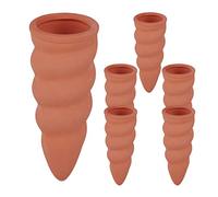 Relaxdays Juego 6 Picos Riego Plantas Interior y Macetas Balcón, Cono Regador Pequeño, Arcilla, 11 x 4,5 cm, Terracota
