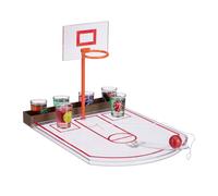 Relaxdays Juego chupitos baloncesto blanco,marrón,rojo