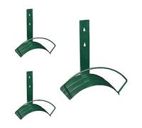 Relaxdays Juego Color Verde 3 Soportes Pared, Mangueras de 60 m y 5/8", Portamangueras Metálico, 33x32,5x16,5 cm, Jardín, Acero