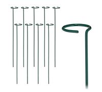 Relaxdays Juego de 10 tutores para plantas verde oscuro