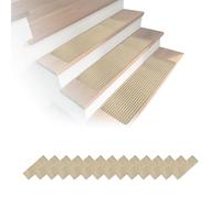 Relaxdays Juego de 16 Alfombrillas Autoadhesivas rectangulares 65 x 20 cm Beige