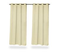 Relaxdays Juego de 2 cortinas opacas beige