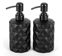 Relaxdays Juego de 2 dispensadores de jabón 350 ml negro