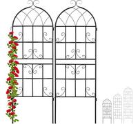Relaxdays, juego de 2 enrejados metálicos, para clavar en el suelo, soporte para plantas trepadoras, 150 x 50 cm, espaldera para jardín, color