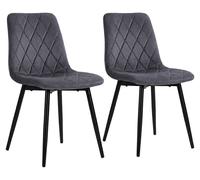 Relaxdays, juego de 2 sillas de comedor, terciopelo, patas de metal, capacidad de 120 kg, ideales para salón y cocina, silla de cocina acolchada, color antracita
