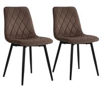 Relaxdays, juego de 2 sillas de comedor, terciopelo, patas de metal, capacidad de 120 kg, ideales para salón y cocina, silla de cocina acolchada, color marrón