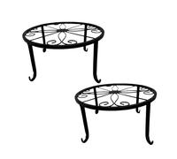 Relaxdays Juego de 2 soportes macetas retro negro