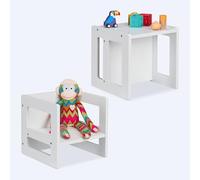 Relaxdays Taburete reversible para niños, set de 2 blanco