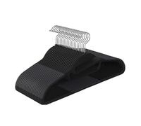 Relaxdays Juego de 20 Perchas Antideslizantes, con Barra, Abertura en U, Soporte para Corbatas, Color Negro, 90% Plástico, 22.5 x 41.5 x 0.5 cm