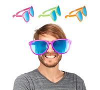 Relaxdays - Juego de 24 pares de gafas de fiesta, lentes azules, tamaño XXL, accesorios de disfraz, carnaval, JGA, estrellas, 25 cm de ancho, de plástico