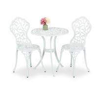 Relaxdays, juego de 3 muebles de jardín, color blanco
