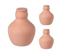 Relaxdays Juego de 3 Ollas de Cerámica Terracota, 500 ml, Riego Radicular, Bancales e Invernaderos, Menor Pérdida de Agua