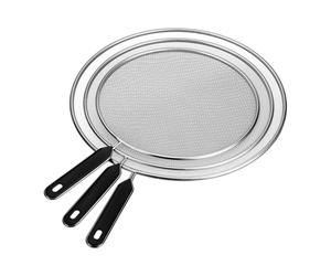 Relaxdays Juego de 3 protectores de sartenes negro,plata