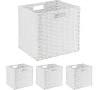 Relaxdays Cestas almacenaje plástico pack de 4 blanco