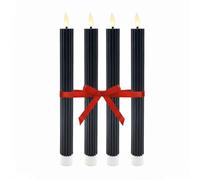 Relaxdays Juego de 4 velas LED negro