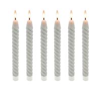Relaxdays Juego de 6 velas LED de cera gris