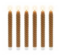 Relaxdays Juego de 6 velas LED de cera marrón claro