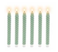 Relaxdays Juego de 6 velas LED de cera verde