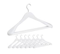Relaxdays Juego de 8 perchas para trajes blanco,plata