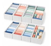 Relaxdays, juego de 8 separadores plegables para cajones, blanco | Organizador y separador, papel, 11 x 17 x 40 cm