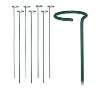Relaxdays Juego de 8 tutores para plantas verde oscuro