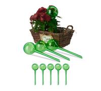 Relaxdays Juego de 9 globos de riego de PVC verde