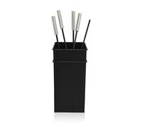 Relaxdays Juego de accesorios de chimenea 5 piezas negro,plata