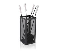 Relaxdays Juego 5 piezas chimenea mango acero inox negro,plata
