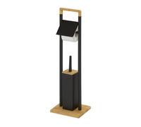 Relaxdays Juego de baño bambú marrón claro,negro