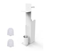 Relaxdays Juego de baño con soporte para papel blanco
