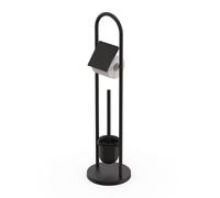 Relaxdays Juego de baño de acero inox. negro