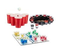 Relaxdays juego de bebida 3 en 1 blanco,azul,rojo