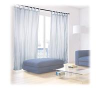 Relaxdays Juego de 2 cortinas plata