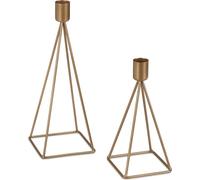 relaxdays: Juego de dos modernos candelabros para velas