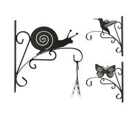 Relaxdays juego de ganchos para flores 3 piezas negro