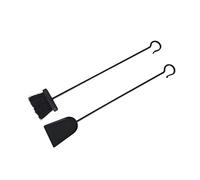 Relaxdays Juego de Limpieza para Chimenea, 2 Piezas, Pala y Cepillo, colgable, Accesorios de Hierro, Negro