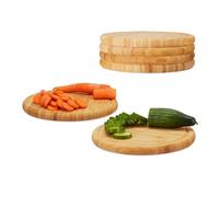 Relaxdays Juego de tablas de cortar de 30 cm marrón claro