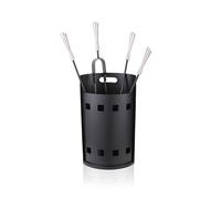 Relaxdays Juego de 5 piezas para chimenea con base negro,plata