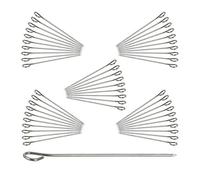 Relaxdays Juego de 50 pinchos barbacoa plata