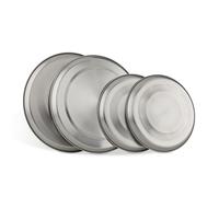 Relaxdays Kit 4 placas protección quemadores acero plata