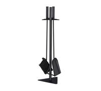 Relaxdays Soporte con accesorios de chimenea negro