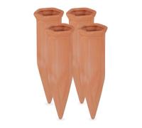 Relaxdays Kit de cuatro conos de riego de plantas marrón claro
