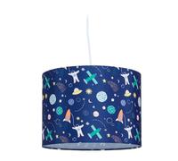 Relaxdays Lámpara colgante infantil diseño espacio azul oscuro,verde,naranja