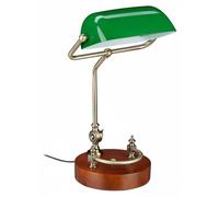 Relaxdays Lámpara banquero tulipa cristal verde marrón,verde oscuro,oro