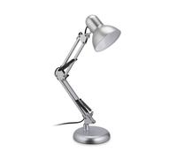 Relaxdays Lámpara de escritorio retro plateada negro,plata