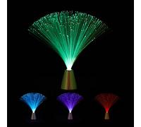 Relaxdays Lámpara de Fibra óptica, Cambio de Color, LED, Iluminación de Ambiente, 33 cm, 1 Ud., Multicolor