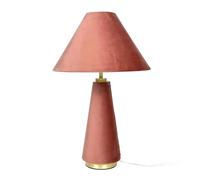 Relaxdays Lámpara de mesa con pantalla terciopelo oro,rosa