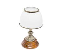 Relaxdays Lámpara de mesa de cristal clásica blanco,marrón,oro